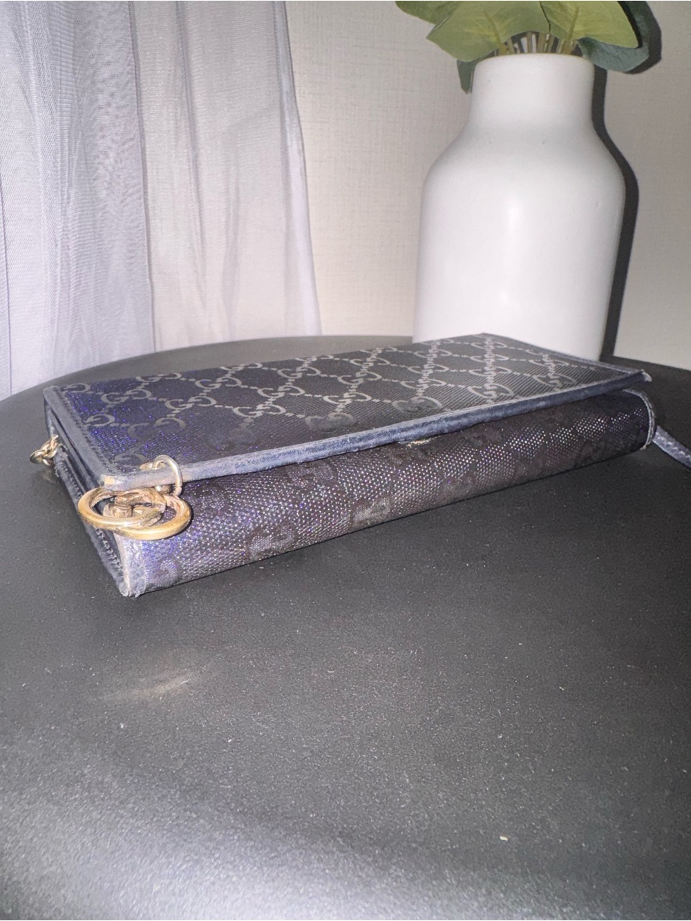 Gucci Navy GG Monogram Wallet on Chain - Picture 8 of 16
